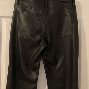 J. Crew Factory Black Faux Leather Straight Leg Pants